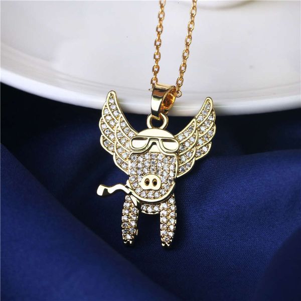 tide style full female diamond net necklace red flying pig simple personality clavicle chainkll1wg22, Silver 
tide style full female diamond net necklace red flying pig simple personality clavicle chainkll1wg22, Silver