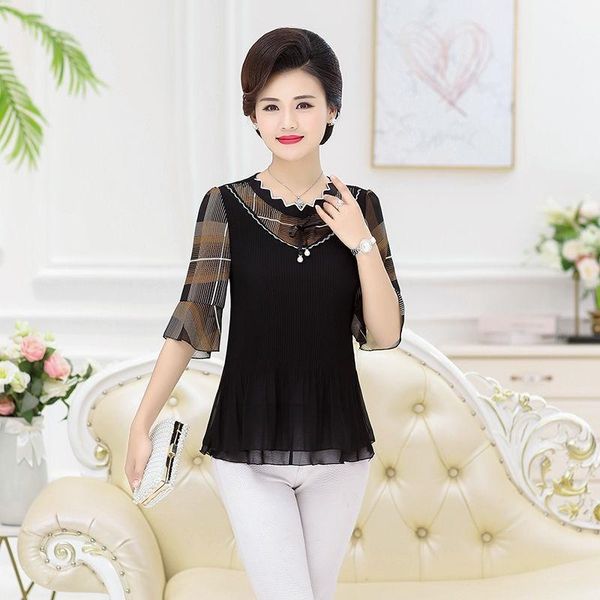 2020 new summer middle aaged women chiffon bottoming short sleeve blouse female flower print casual plus size 4xl shirt w241, White
2020 new summer middle aaged women chiffon bottoming short sleeve blouse female flower print casual plus size 4xl shirt w241, White