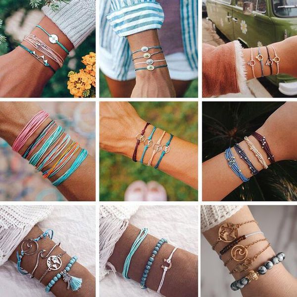 artilady handmade layer bracelet set 4pcs set charm bracelet boho for women jewelry gift, Black 
artilady handmade layer bracelet set 4pcs set charm bracelet boho for women jewelry gift, Black