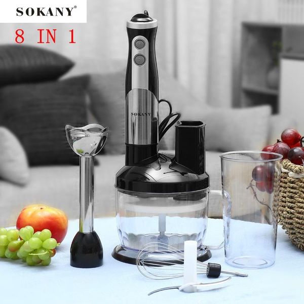 food mixers sokany 8-in-1 stainless steel sauces electric hand mixer whisk meat grinder egg smoothie paste blender eggbeater home appliance 
food mixers sokany 8-in-1 stainless steel sauces electric hand mixer whisk meat grinder egg smoothie paste blender eggbeater home appliance