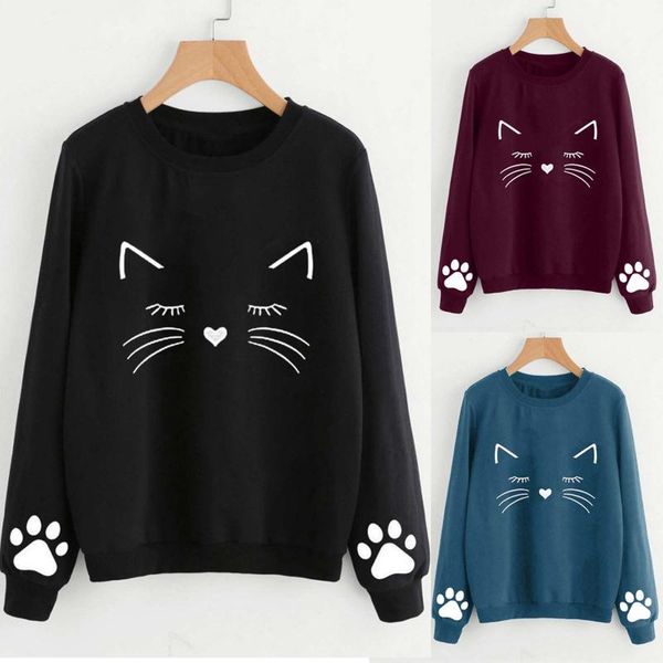 women's hoodies & sweatshirts autumn and winter cat weater round neck long sleeve oversized sweatshirt pullover sudaderas mujer e1, Black
women's hoodies & sweatshirts autumn and winter cat weater round neck long sleeve oversized sweatshirt pullover sudaderas mujer e1, Black