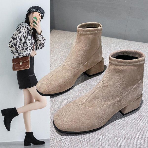 boots 2021 autumn women's suede frosted ankle female chunky high heels office shoes korean fashion all match, Black
boots 2021 autumn women's suede frosted ankle female chunky high heels office shoes korean fashion all match, Black