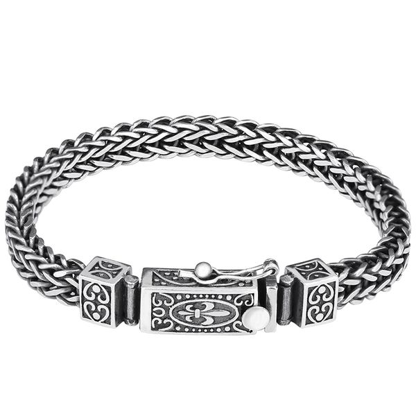 pure silver handmade sterling 925 silver bracelet men's vintage thai silver original personalized s925 bracelet 200928, Black
pure silver handmade sterling 925 silver bracelet men's vintage thai silver original personalized s925 bracelet 200928, Black
