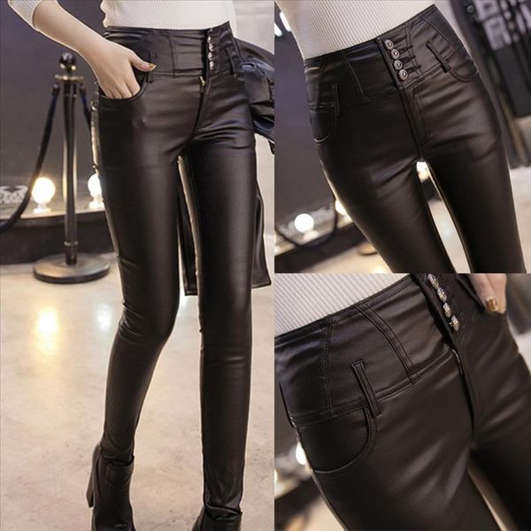 38 women solid casual keep warm trousers leather leggings sport women fitness high waist tummy control pants jeggings, Black
38 women solid casual keep warm trousers leather leggings sport women fitness high waist tummy control pants jeggings, Black