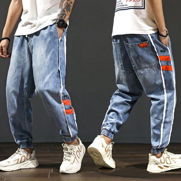 2021 new japanese vintage fashion loose fit stripe spliced cargo pants designer streetwear hip hop jeans men harem trousers z2r2, Blue
2021 new japanese vintage fashion loose fit stripe spliced cargo pants designer streetwear hip hop jeans men harem trousers z2r2, Blue