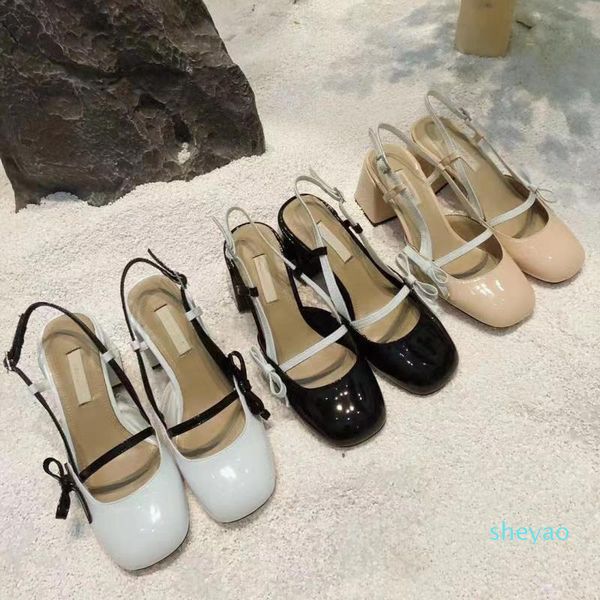 women's sandals side butterfly tie decor patent real leather sweet round toe sqaure heels, Black
women's sandals side butterfly tie decor patent real leather sweet round toe sqaure heels, Black