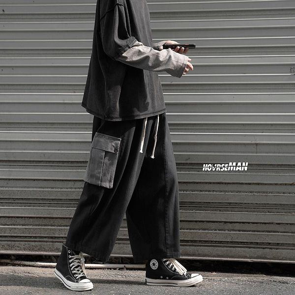 men's pants mens oversized cargo for japanese style fashion trends wide leg trousers male streetwear clothing teenage baggy sweatpants, Black
men's pants mens oversized cargo for japanese style fashion trends wide leg trousers male streetwear clothing teenage baggy sweatpants, Black