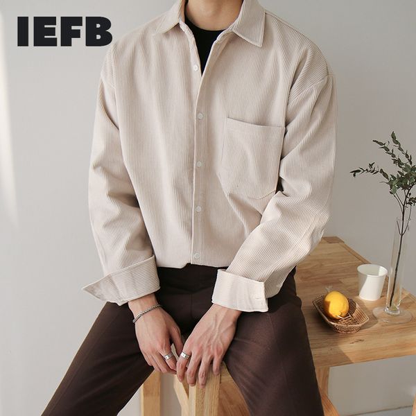 iefb /men's wear 2020 autumn new loose corduroy shirt korean style trend casual handsome oversize vintage clothes 9y892 1021, White;black
iefb /men's wear 2020 autumn new loose corduroy shirt korean style trend casual handsome oversize vintage clothes 9y892 1021, White;black