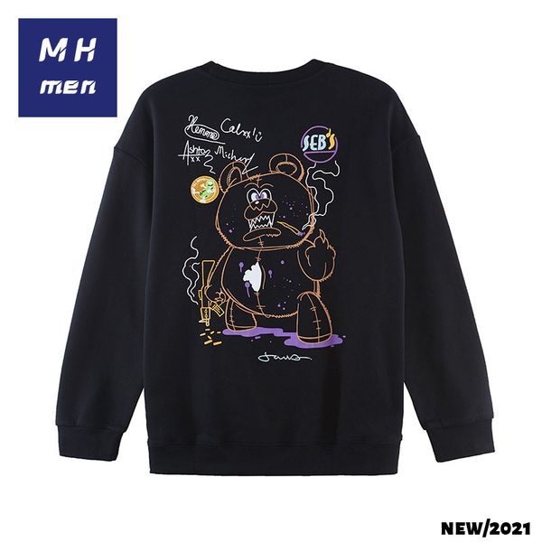mh menswear осень и зима 2020 новая панда граффити творческая печать сплошной цвета tide бренд свободная одежда мужской свитер, Black
mh menswear осень и зима 2020 новая панда граффити творческая печать сплошной цвета tide бренд свободная одежда мужской свитер, Black