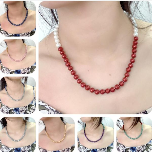 temperament women jewelry chain simulated pearl strand necklace bridal 8-12mm glass pearls necklaces splice color torques 18", Silver
temperament women jewelry chain simulated pearl strand necklace bridal 8-12mm glass pearls necklaces splice color torques 18", Silver