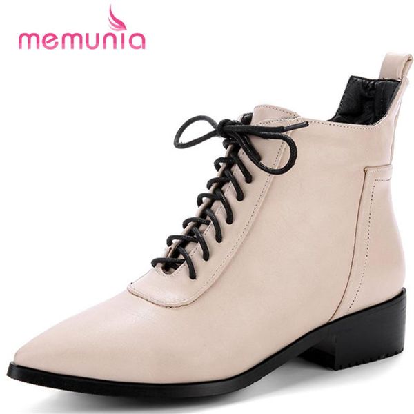memunia 2021 new ankle boots fashion lace up autum winter thick heels pointed toe women boots big size 34-44, Black
memunia 2021 new ankle boots fashion lace up autum winter thick heels pointed toe women boots big size 34-44, Black