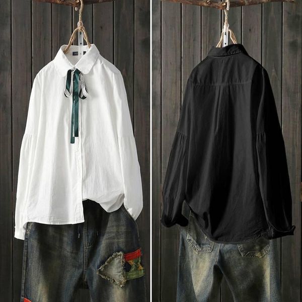 women lace bowknot turn-down shirts zanzea 2020 vintage button-down blouses female long sleeve casual cotton tunic blusas, White
women lace bowknot turn-down shirts zanzea 2020 vintage button-down blouses female long sleeve casual cotton tunic blusas, White