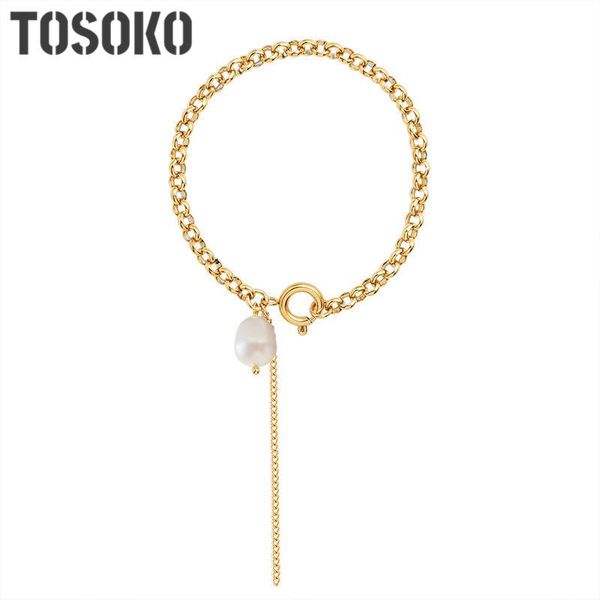tosoko stainless steel jewelry tassel baroque freshwater pearl bracelet for women bse178, Black
tosoko stainless steel jewelry tassel baroque freshwater pearl bracelet for women bse178, Black