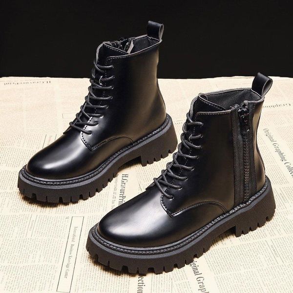 leather boots ankle boots for women shoes woman thick bottom mid heels round toe lace up zip winter botas mujer plus size, Black
leather boots ankle boots for women shoes woman thick bottom mid heels round toe lace up zip winter botas mujer plus size, Black