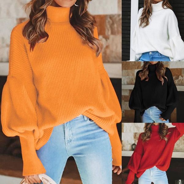 women turtleneck sweater pullover autumn winter sweater lantern sleeve loose casual women knitted, White;black
women turtleneck sweater pullover autumn winter sweater lantern sleeve loose casual women knitted, White;black