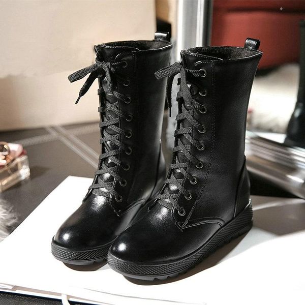boots autumn and winter mid-tube inner heightening short fashion lace-up platform women's large size shoes fd-81, Black
boots autumn and winter mid-tube inner heightening short fashion lace-up platform women's large size shoes fd-81, Black