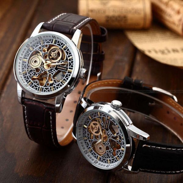 mechanical watch out sale shenhua hollow automatic belt men's watch, Slivery;brown
mechanical watch out sale shenhua hollow automatic belt men's watch, Slivery;brown
