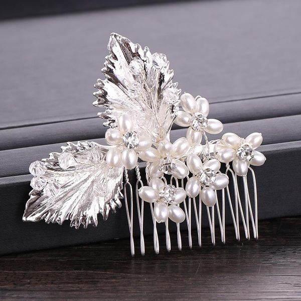 hair clips & barrettes bridal crystal pearl accessories handmade gold leaf comb wedding jewelry, Golden;silver
hair clips & barrettes bridal crystal pearl accessories handmade gold leaf comb wedding jewelry, Golden;silver