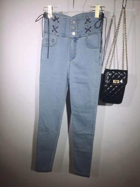 women's jeans korean version of the high waist women spring autumn 2021 thin versatile tight-fitting lace-up pencil pant woman1, Blue
women's jeans korean version of the high waist women spring autumn 2021 thin versatile tight-fitting lace-up pencil pant woman1, Blue