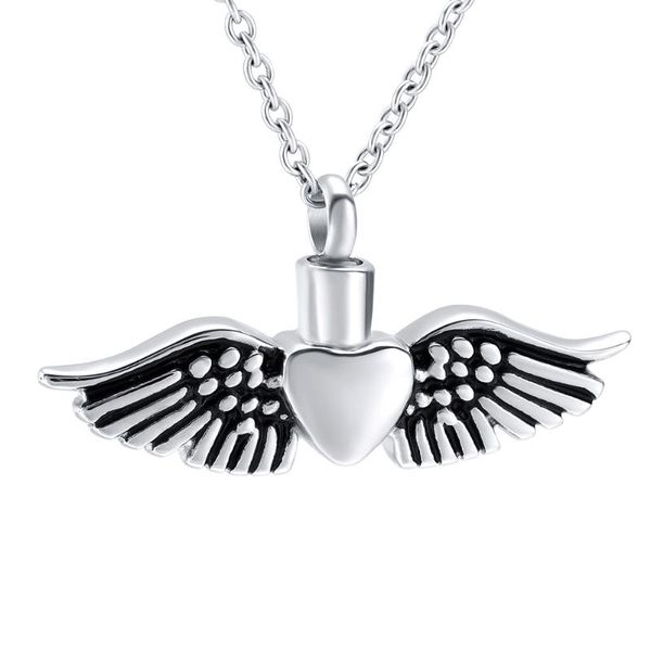 pendant necklaces 316l stainless steel heart cremation jewelry angel keepsake memorial urn necklace for pet holder, Silver
pendant necklaces 316l stainless steel heart cremation jewelry angel keepsake memorial urn necklace for pet holder, Silver