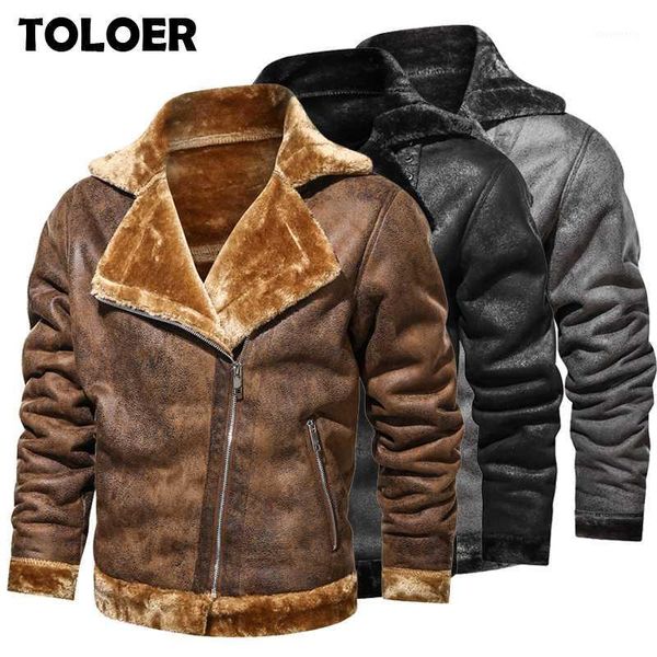 men's fur & faux flight jacket men collar pu leather black brown vintage coat male winter thicken warm fleece bomber parkas1
men's fur & faux flight jacket men collar pu leather black brown vintage coat male winter thicken warm fleece bomber parkas1