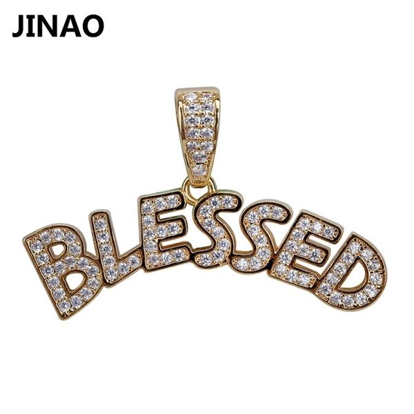 jinao blessed iced out necklace & pendant statement letters gold color cubic zircon necklace hip hop men women jewelry gifts 201013, Silver
jinao blessed iced out necklace & pendant statement letters gold color cubic zircon necklace hip hop men women jewelry gifts 201013, Silver