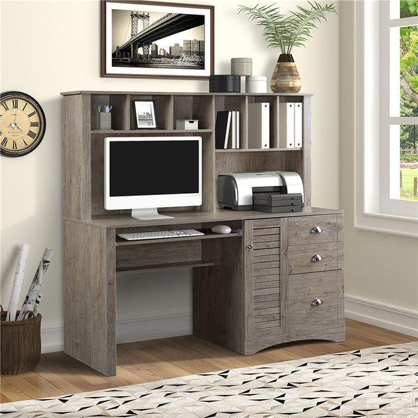 us stock home office computer desk with hutch and drawers/hanging letter-size files/59 inch writing study table with drawers
us stock home office computer desk with hutch and drawers/hanging letter-size files/59 inch writing study table with drawers
