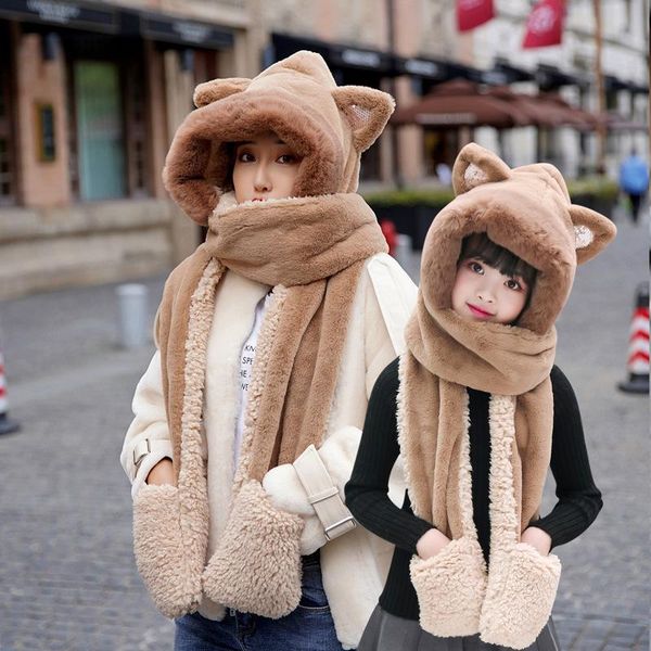 hats, scarves & gloves sets thicken warm women hat scarf glove three in one cute plush double layer three-piece faux fur girl bomber winter, Blue;gray
hats, scarves & gloves sets thicken warm women hat scarf glove three in one cute plush double layer three-piece faux fur girl bomber winter, Blue;gray