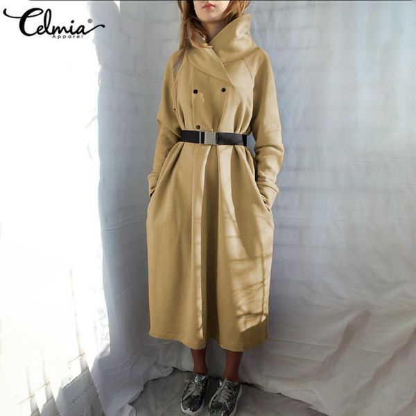 casual dresses 2021 winter vintage buttons fleece dress celmia women turtleneck sweatshirt plus size solid long vestidos robe 7, Black;gray
casual dresses 2021 winter vintage buttons fleece dress celmia women turtleneck sweatshirt plus size solid long vestidos robe 7, Black;gray