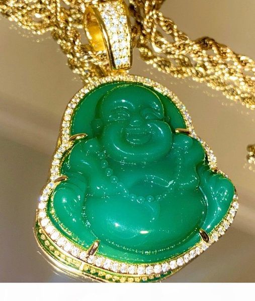 18k gold plated finish green jade lab simulated diamonds laughing buddha iced out pendant necklace cz jewelry, Silver
18k gold plated finish green jade lab simulated diamonds laughing buddha iced out pendant necklace cz jewelry, Silver