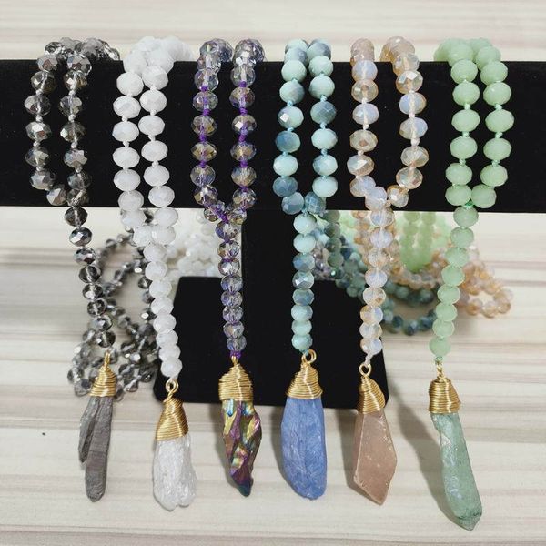 8mm multi-faceted crystal bead knotted long necklace foreign trade mother's day accessory chain multi-color optional, Silver
8mm multi-faceted crystal bead knotted long necklace foreign trade mother's day accessory chain multi-color optional, Silver