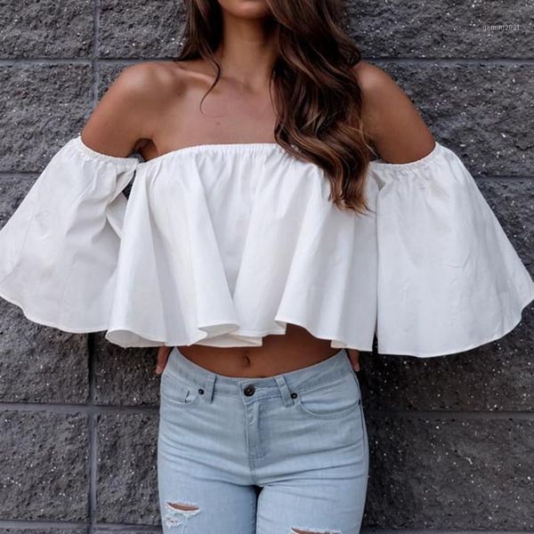 women's t-shirt 2021 summer fashion off shoulder short crop chiffon shirts women white long sleeve slash neck female 1
women's t-shirt 2021 summer fashion off shoulder short crop chiffon shirts women white long sleeve slash neck female 1