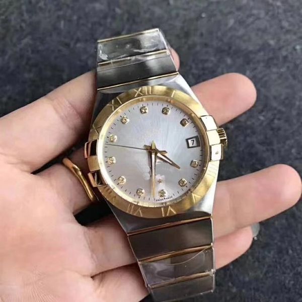 2021 classic mens automatic mechanical watches om series 34mm gold ring 316l stainless steel strap sapphire crystal luxury men wristwatch, Slivery;brown
2021 classic mens automatic mechanical watches om series 34mm gold ring 316l stainless steel strap sapphire crystal luxury men wristwatch, Slivery;brown