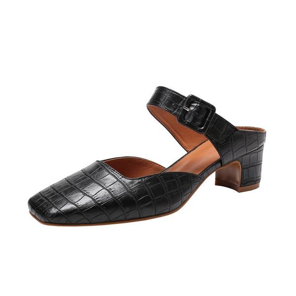 2020 new retro word with square head medium thick heel mules shoes female fish pattern fashion sandals and slippers summer, Black
2020 new retro word with square head medium thick heel mules shoes female fish pattern fashion sandals and slippers summer, Black