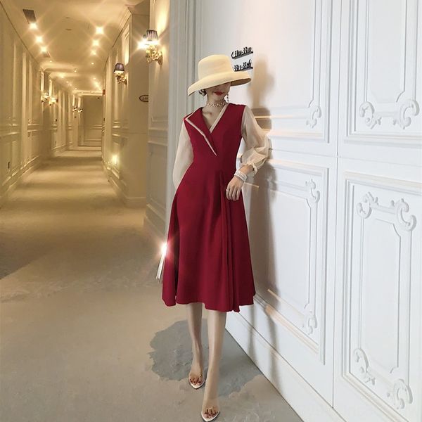 queen's stage solid color party dress 2020 autumn new style formal dressthinforeign style mid long splicing mesh skirt fashion ec4di, Black;gray
queen's stage solid color party dress 2020 autumn new style formal dressthinforeign style mid long splicing mesh skirt fashion ec4di, Black;gray