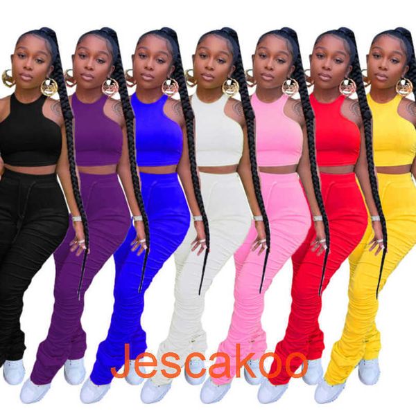 women sports two piece set 2022 fashion sleeveless vest pleated pants suit club ladies casual solid color suspenders trousers clothing, White
women sports two piece set 2022 fashion sleeveless vest pleated pants suit club ladies casual solid color suspenders trousers clothing, White