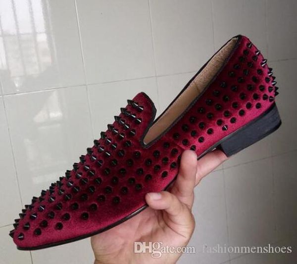 new red wine black velvet spikes loafers shoes men smoking shoes wedding party men dress shoes wholesale
new red wine black velvet spikes loafers shoes men smoking shoes wedding party men dress shoes wholesale