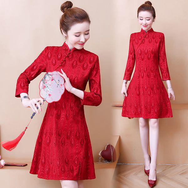 female cheongsam plus size s-5xl red bow fat 100kg thin woman party chinese vintage dress q31v, Black;gray
female cheongsam plus size s-5xl red bow fat 100kg thin woman party chinese vintage dress q31v, Black;gray