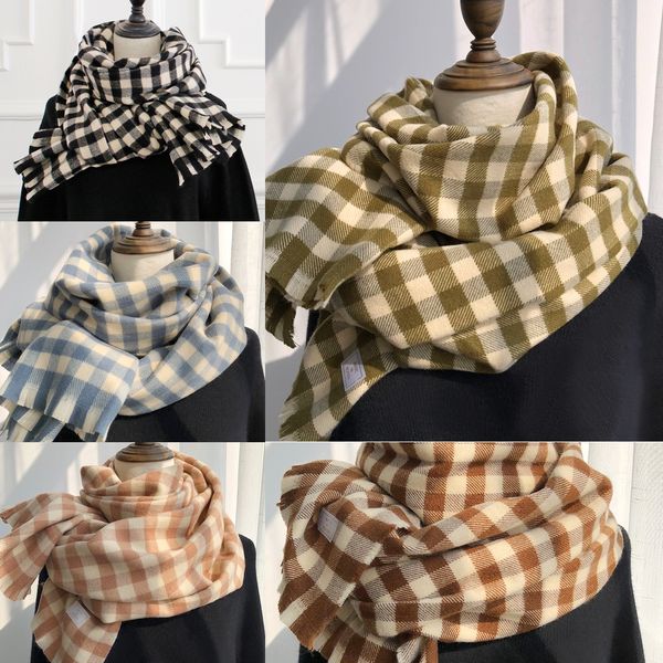 0uat0 girl's winter girl's literary style shawl scarf long style versatile thickened student plaid scarf shawl dual purpose, Blue;black
0uat0 girl's winter girl's literary style shawl scarf long style versatile thickened student plaid scarf shawl dual purpose, Blue;black