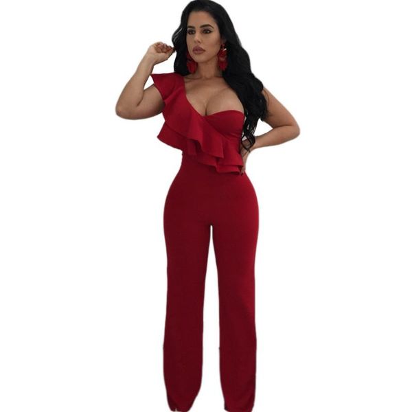 women's jumpsuits & rompers woman overalls night club ruffles one shoulder falbala design party wide leg long pants playsuits romper fe, Black;white
women's jumpsuits & rompers woman overalls night club ruffles one shoulder falbala design party wide leg long pants playsuits romper fe, Black;white