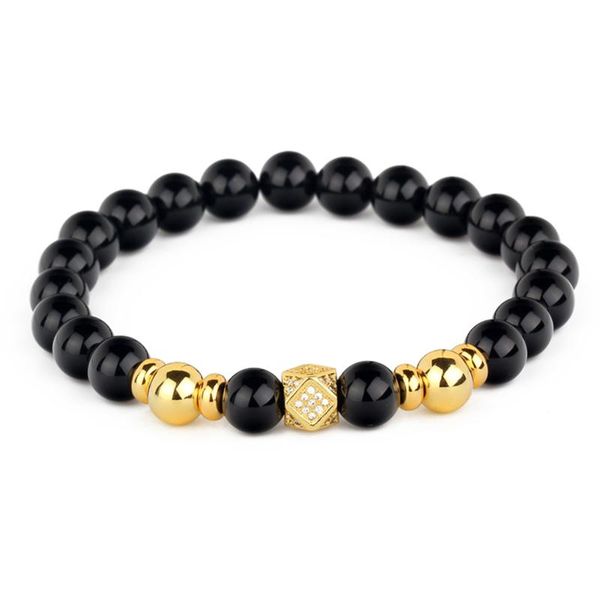 men bracelets facted metal charm pave cz elastic natural black onyx stone hand chain beads jewelry pulseira feminina br043
men bracelets facted metal charm pave cz elastic natural black onyx stone hand chain beads jewelry pulseira feminina br043