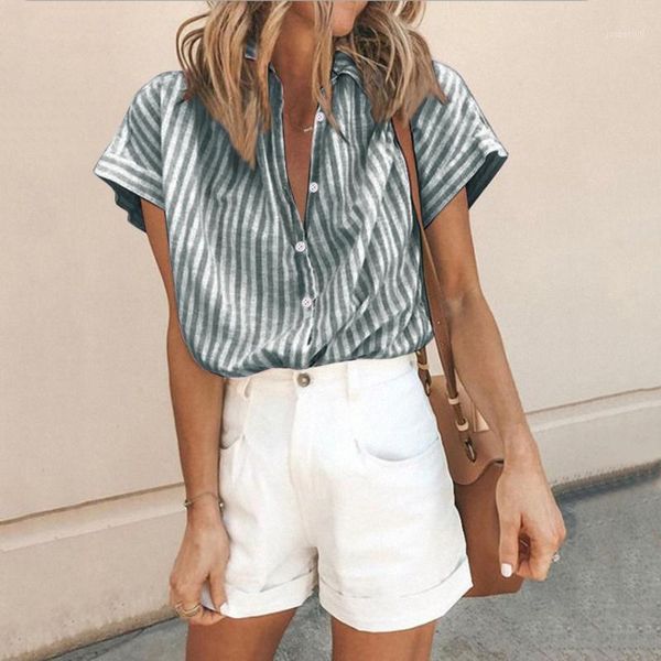 women's shirt vestidos verao women casual stripe print short sleeve shirt v-neck button blouse blusa feminina1, White
women's shirt vestidos verao women casual stripe print short sleeve shirt v-neck button blouse blusa feminina1, White