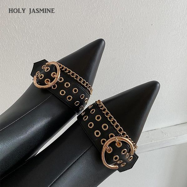 retro genuine leather ankle boots metal decoration pointed toe thick heels pumps night club shoes woman heels boots women, Black
retro genuine leather ankle boots metal decoration pointed toe thick heels pumps night club shoes woman heels boots women, Black