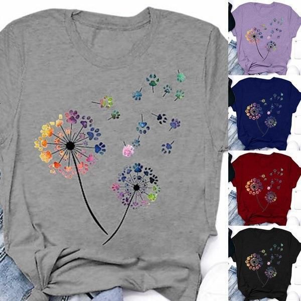 women's 7 colors dandelion printed t shirt girl summer funny 90s harajuku tshirt femme short sleeve drop ship, White
women's 7 colors dandelion printed t shirt girl summer funny 90s harajuku tshirt femme short sleeve drop ship, White