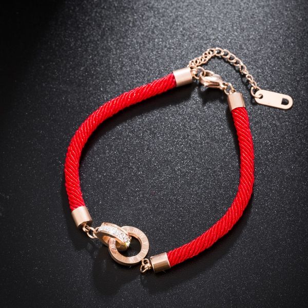 red rope women's rose gold plated bracelet braceletbracelet bracelettitanium steel korean hand ornaments fashionablepopular and persona, Golden;silver
red rope women's rose gold plated bracelet braceletbracelet bracelettitanium steel korean hand ornaments fashionablepopular and persona, Golden;silver