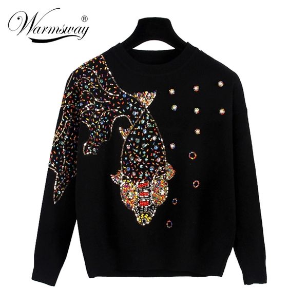 autumn female brand designer fashionable high street new pullovers round neck cable knit goldfish bead sweater c-139 201130, White;black
autumn female brand designer fashionable high street new pullovers round neck cable knit goldfish bead sweater c-139 201130, White;black