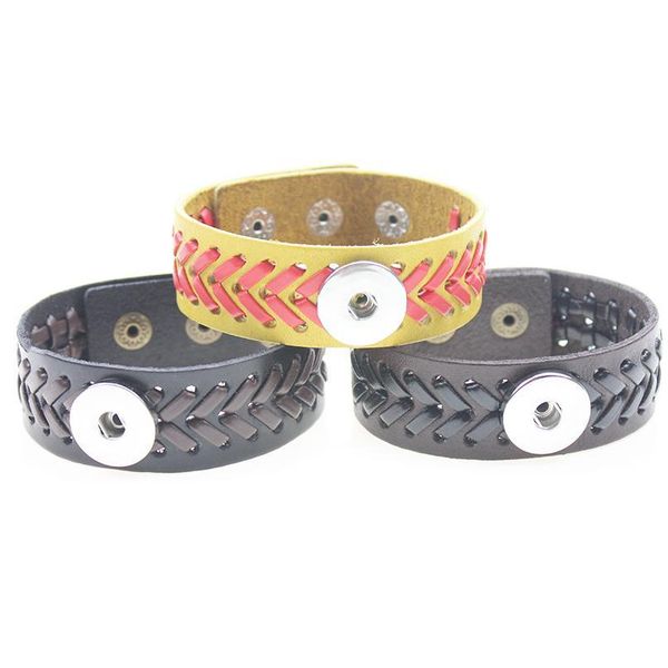 new fashion leather bracelet men's jewelry 18mm snap button for women wrap bracelets wristband punk style black brow bbyuhg, Golden;silver
new fashion leather bracelet men's jewelry 18mm snap button for women wrap bracelets wristband punk style black brow bbyuhg, Golden;silver