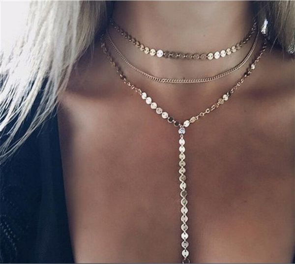 multilayer sequins rhinestone tassel pendants chain necklace choker collar women jewelry 023, Golden;silver
multilayer sequins rhinestone tassel pendants chain necklace choker collar women jewelry 023, Golden;silver