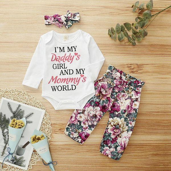 3pc bodysuit trousers hair band girls letter floral print long sleeve romper harem pants spring and autumn baby\\'s sets u i1, White
3pc bodysuit trousers hair band girls letter floral print long sleeve romper harem pants spring and autumn baby\\'s sets u i1, White