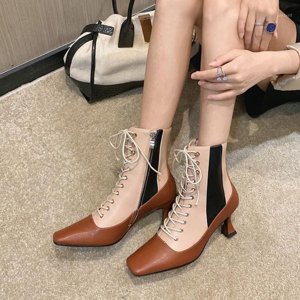boots british style vintage ankle for women high heel 2021 winter pu square toe lace up side zipper block heels tube shoes1, Black
boots british style vintage ankle for women high heel 2021 winter pu square toe lace up side zipper block heels tube shoes1, Black